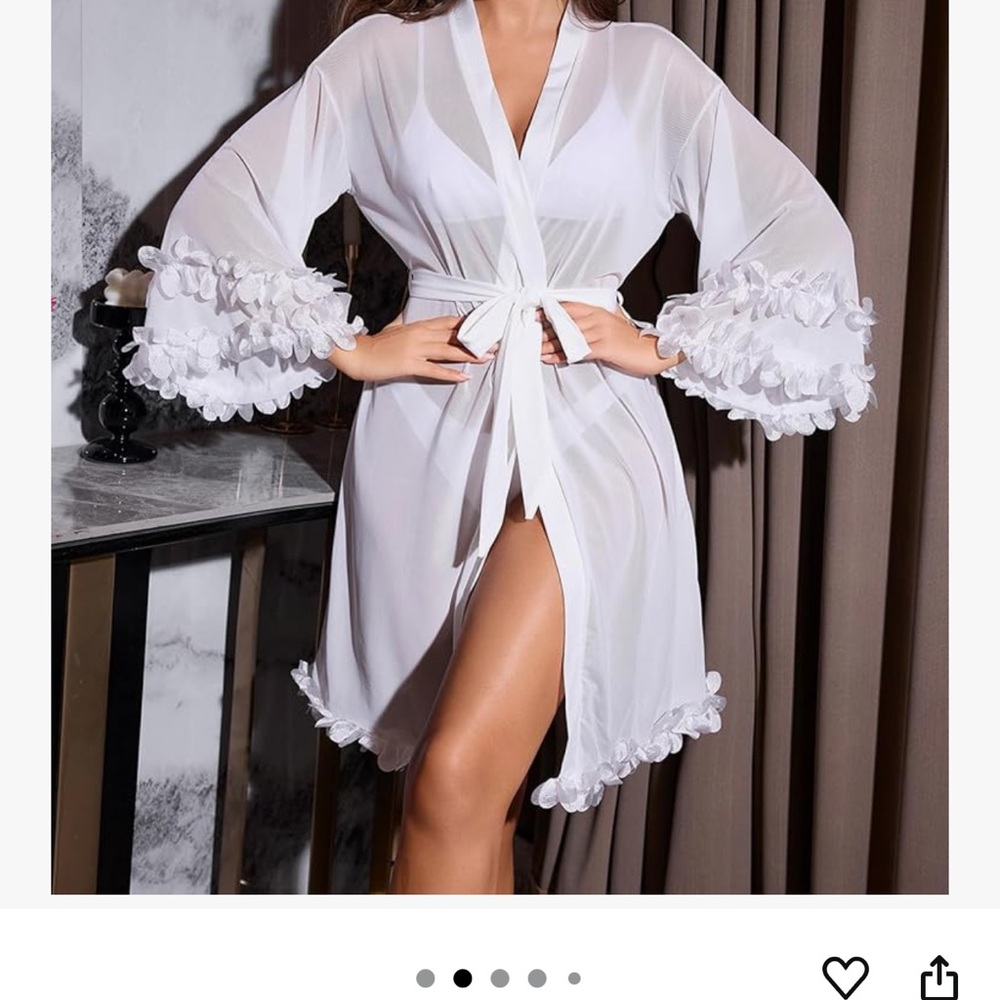Elegant White Sheer Robe
